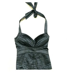 Ruched satin halter corset